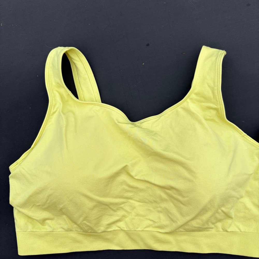 Auden Women Seamless Bralette‎ Lime Yellow Plus Size 4X 023112068